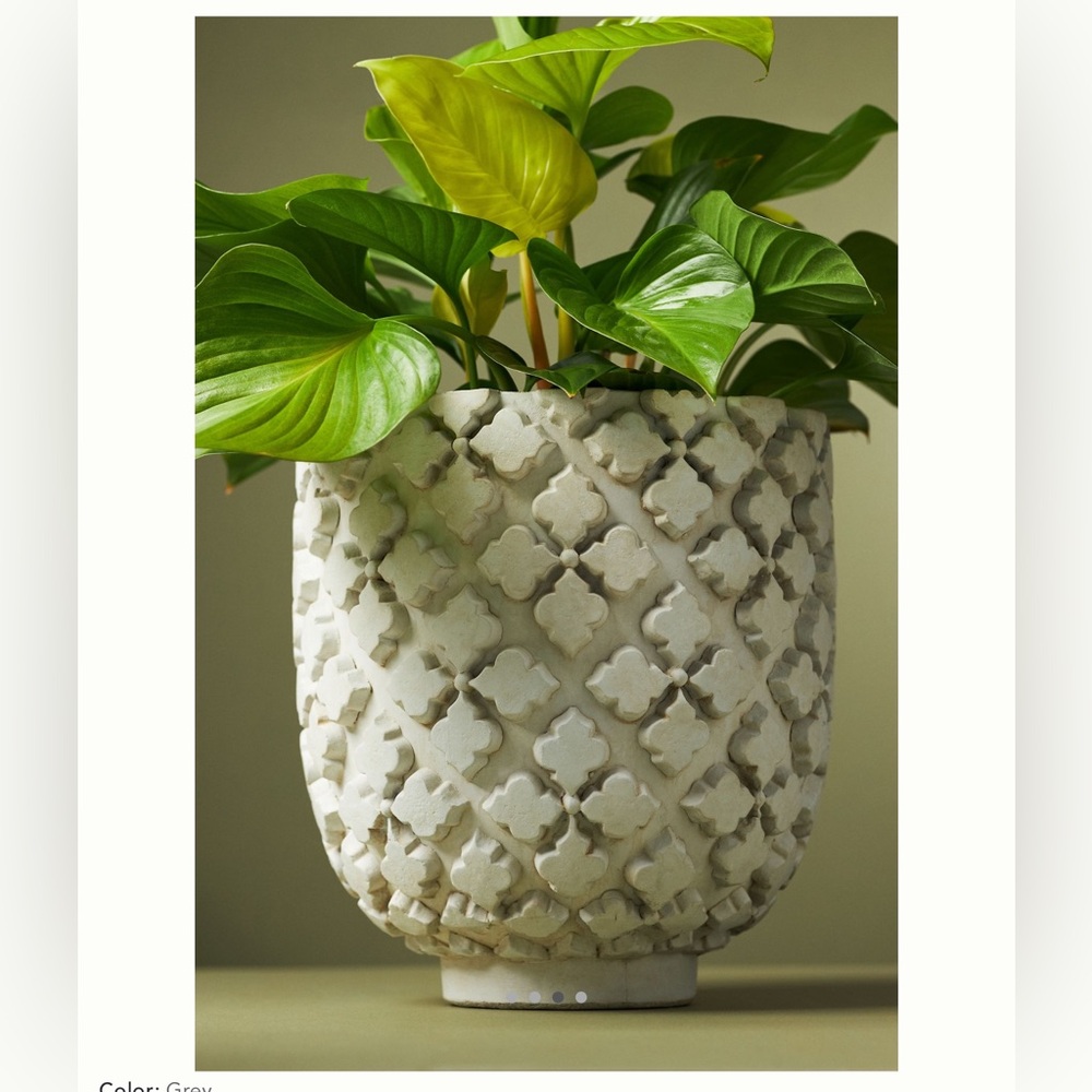 Anthropologie Marisol Cement Textured Pot NWT